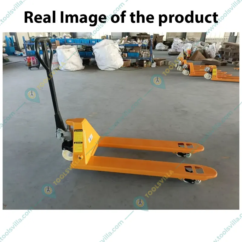 Boltz 2 Ton Hand Pallet Truck - 195 mm Max Lift Height,(L*B) - 150 x 550 mm Fork Size & Durable Nylon Wheels