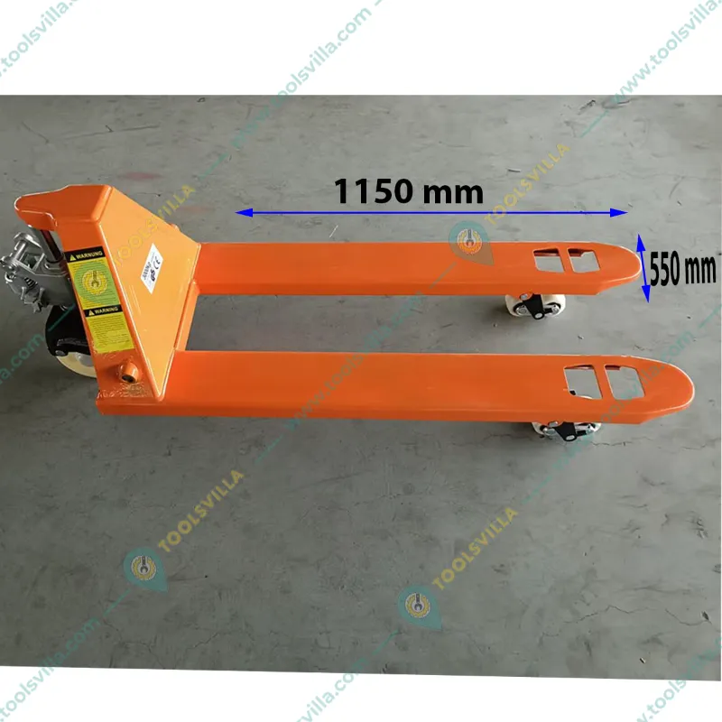 Boltz 2 Ton Hand Pallet Truck - 195 mm Max Lift Height,(L*B) - 150 x 550 mm Fork Size & Durable Nylon Wheels