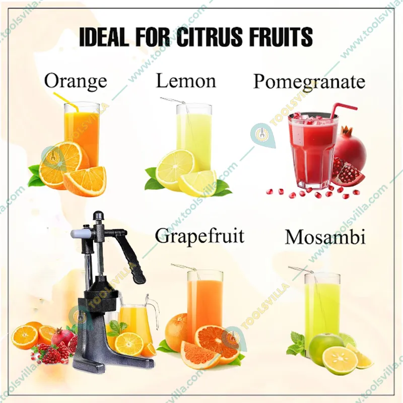 Premium Quality Hand Press Aluminium U-shaped Heavy Base Design Juicer,  Squeezer for Citrus Fruits 