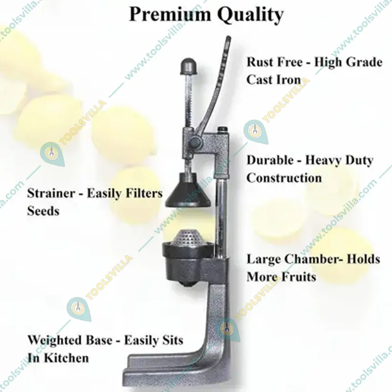 Premium Quality Hand Press Aluminium U-shaped Heavy Base Design Juicer,  Squeezer for Citrus Fruits 