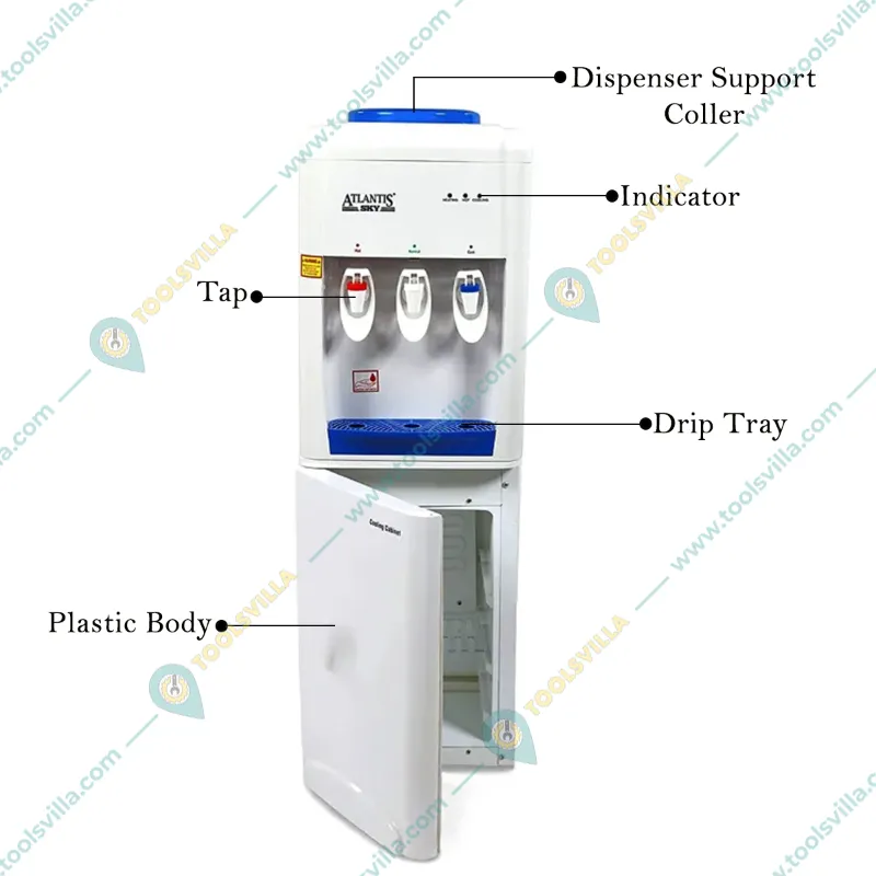 Atlantis Sky Hot, Normal and Cold Water Dispenser with Cooling Cabinet