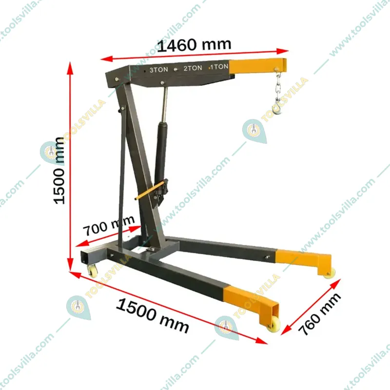 HT 3 Ton Lifting Capacity Hydraulic Engine Crane, 2300 mm Max Lifting Height
