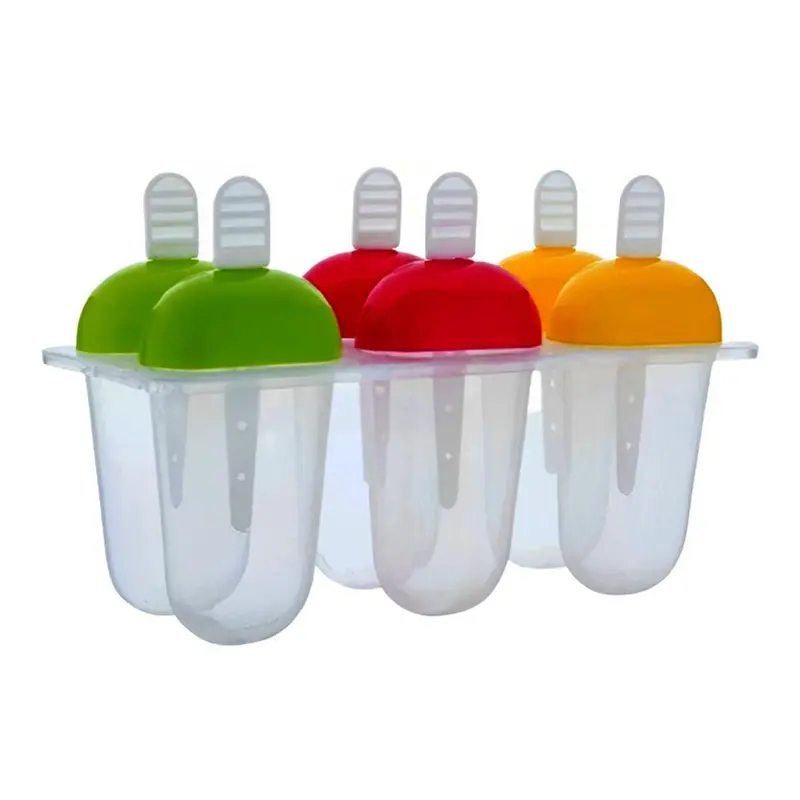 Frozen Ice Cream Plastic Mould of 6 Kulfi with Reusable Stick