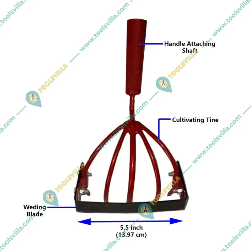 Manual Weedivator of 5 Tyne and 6 inch Blade for Weed Cutting and Soil Cultivation With Handle(Pack Of 2)