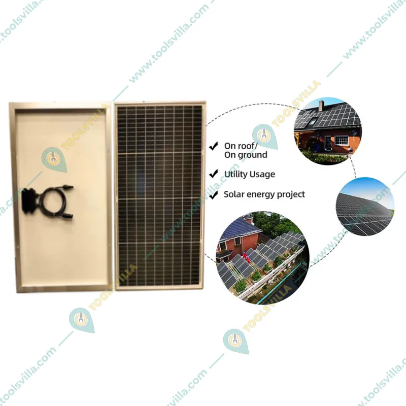 Gramstrong 50W Monocrystalline Efficient Class A Solar Panel of 36 Cells (1 Year Warranty) for home, Industrial Purpose