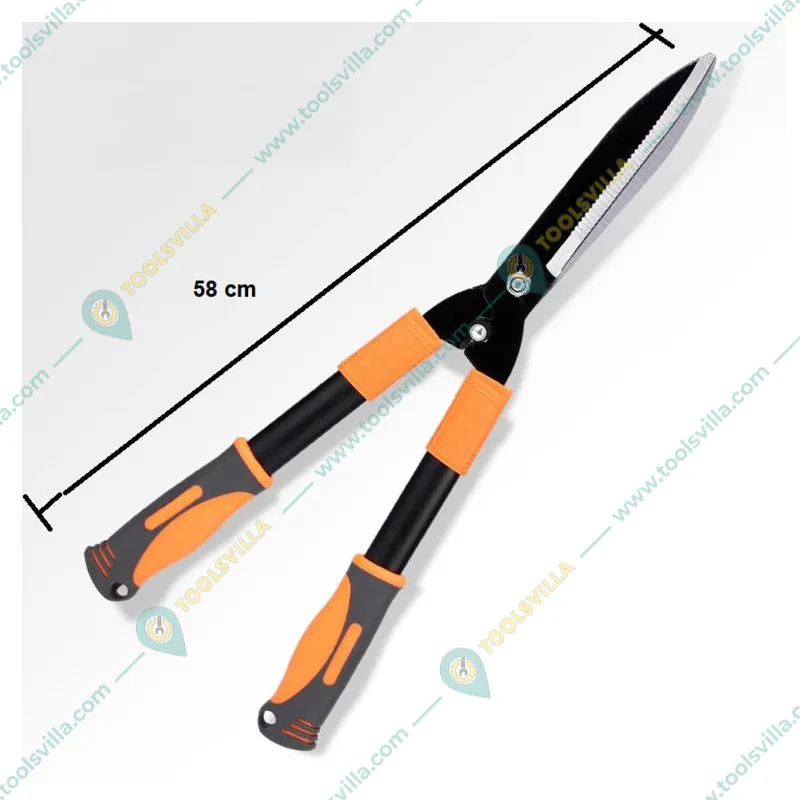 Heavy Duty Manual Garden Hedge shear with Carbon Steel Blade for Trimming Shrubs, Boxwoods, Weeds, Bushes With Rubber Grip Handle