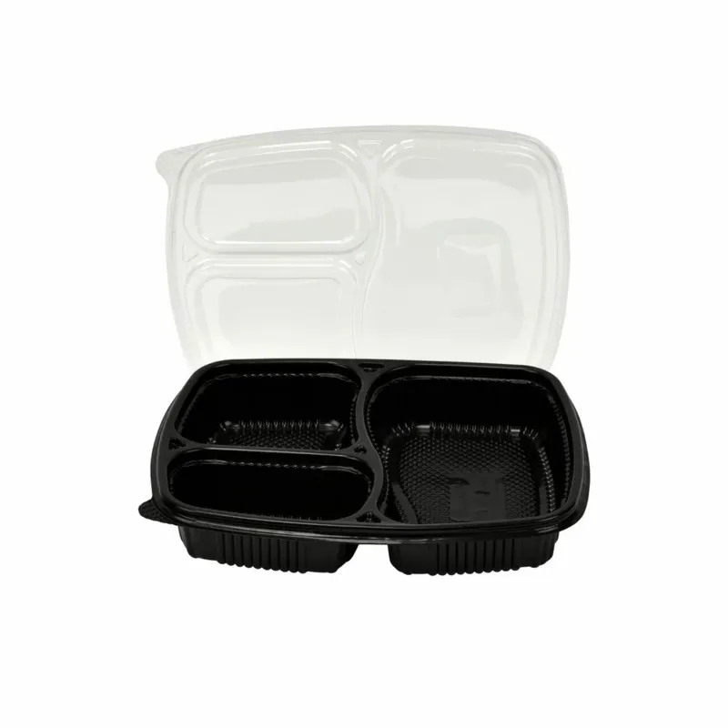3 Compartment Meal Tray with Lid for Dinner, Lunch, Lunch Box Thali(Pack-50)