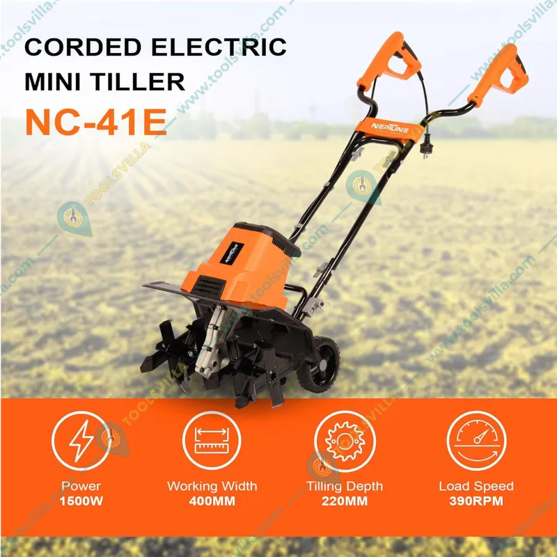 Neptune NC-41E, Heavy Duty Electric Mini Tiller, 1500 Watt