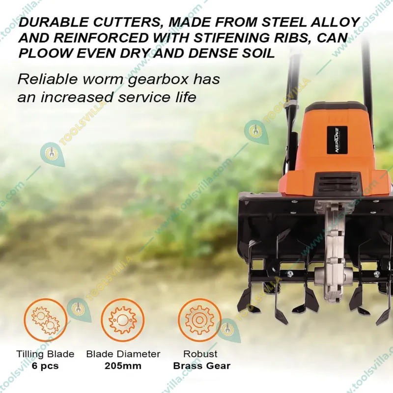 Neptune NC-41E, Heavy Duty Electric Mini Tiller, 1500 Watt