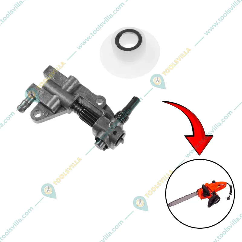 Oil Pump with Gear Worm for Chain Oiling Suitable for 2 Stroke 58 CC & 52 CC Chainsaws