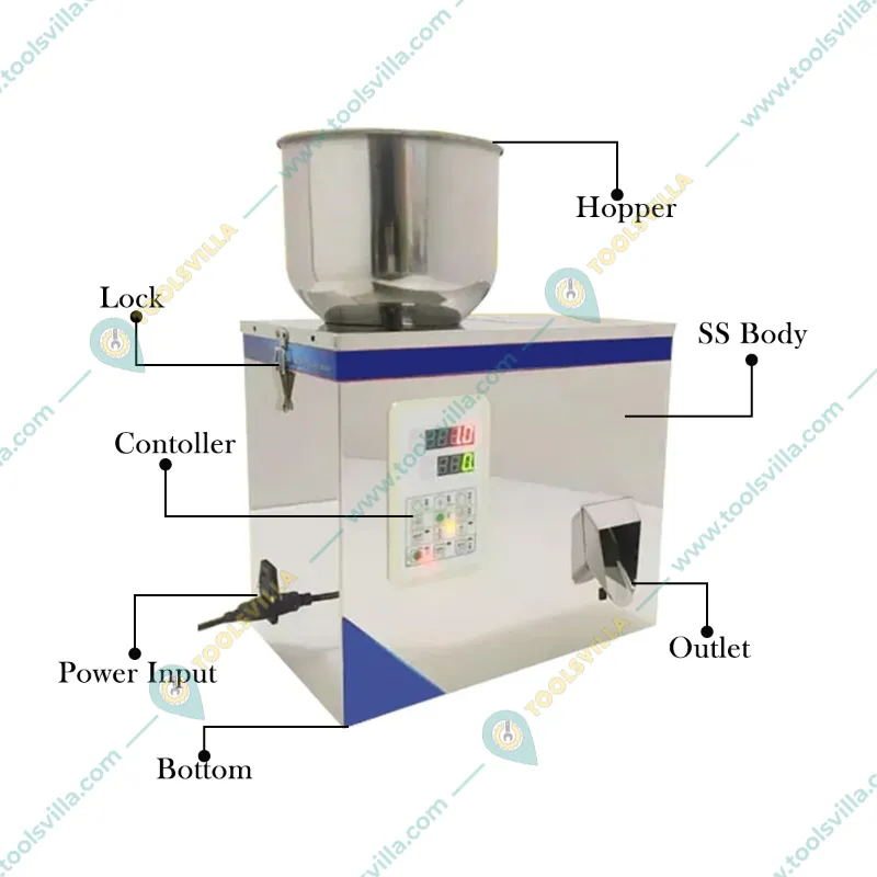 Tabletop 10gm to 150gm Stainless Steel Body Granule Filling Machine