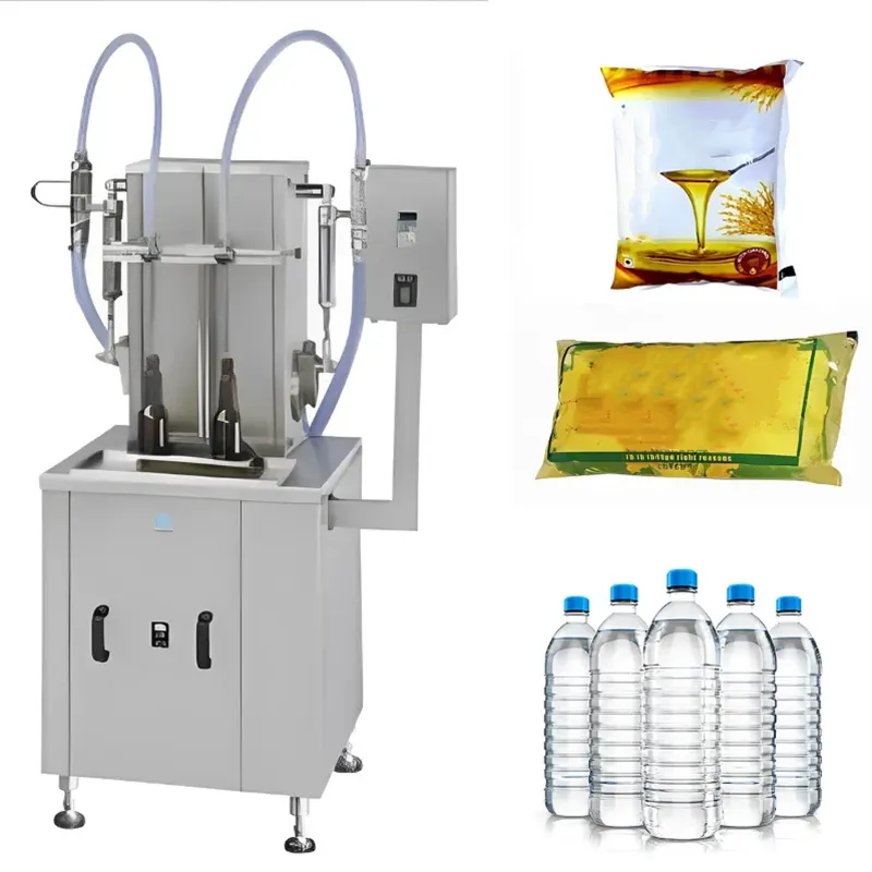Semi Automatic Double Nozzle Volumetric Liquid Filling Machine