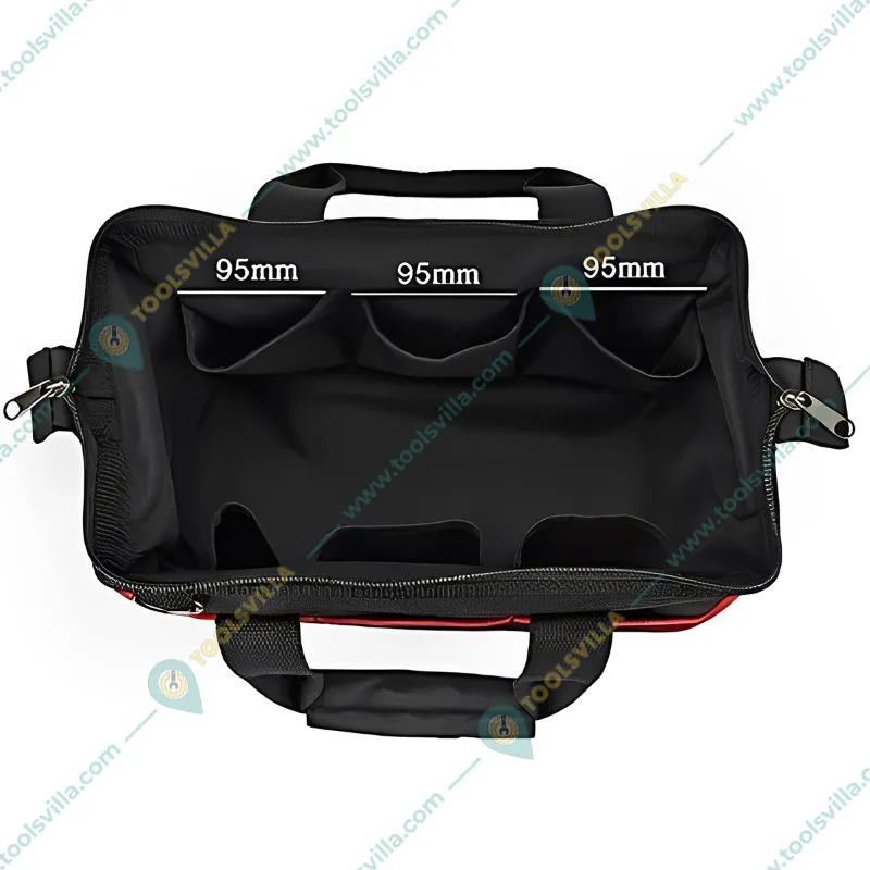 Pahal 18x7x11 inch Large Water Proof Nylon Tool Bag For Electrician And Technician (Black)