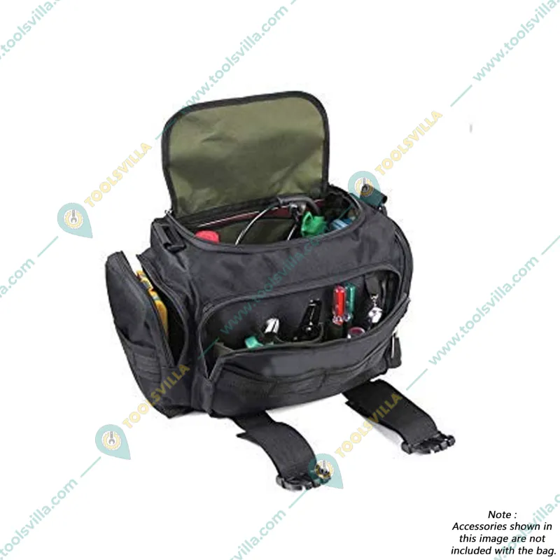 Pahal 18x7x11 inch Large Water Proof Nylon Tool Bag For Electrician And Technician (Black)