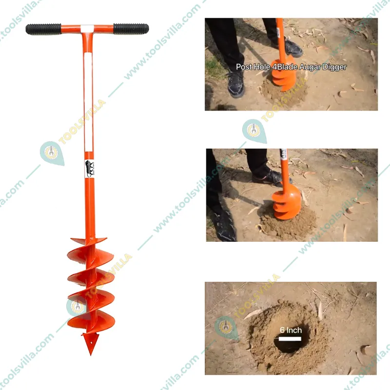 Redbuild Hand Held Post-Hole Digger with 6-inch Diameter for Dairy Farmers, Electricians, and Nursery Workers