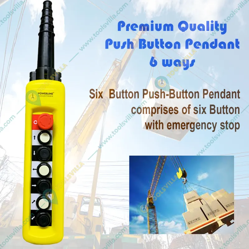 Globe 6 ways Push Button Pendant for Electric Overhead Travelling Crane