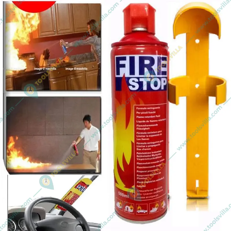 Premium Quality 500 ml Fire Stop Safety Spray for multipurpose uses i.e. Car, Home, Kitchen, Restaurant, etc (Pack of 3)