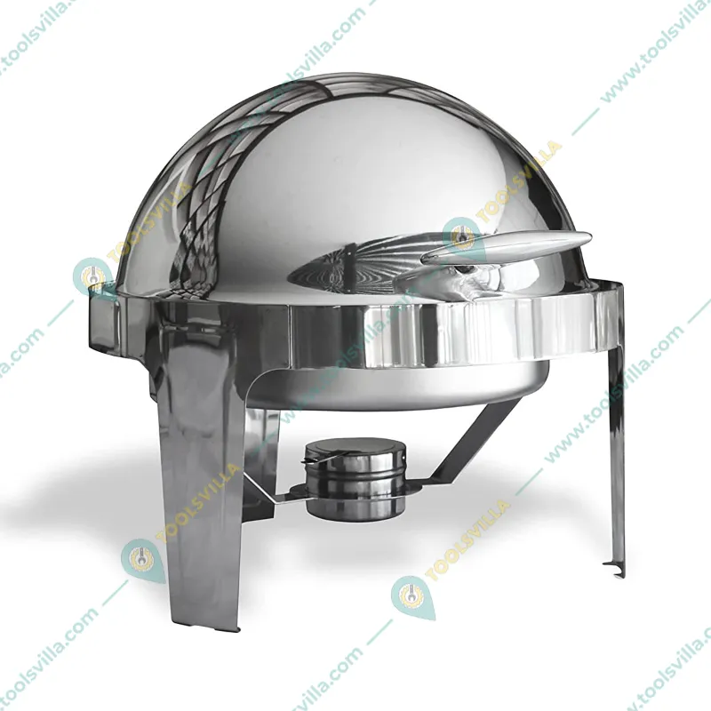 Premium Quality Round Food Warmer With Fuel Holders and Steel Lid, 6