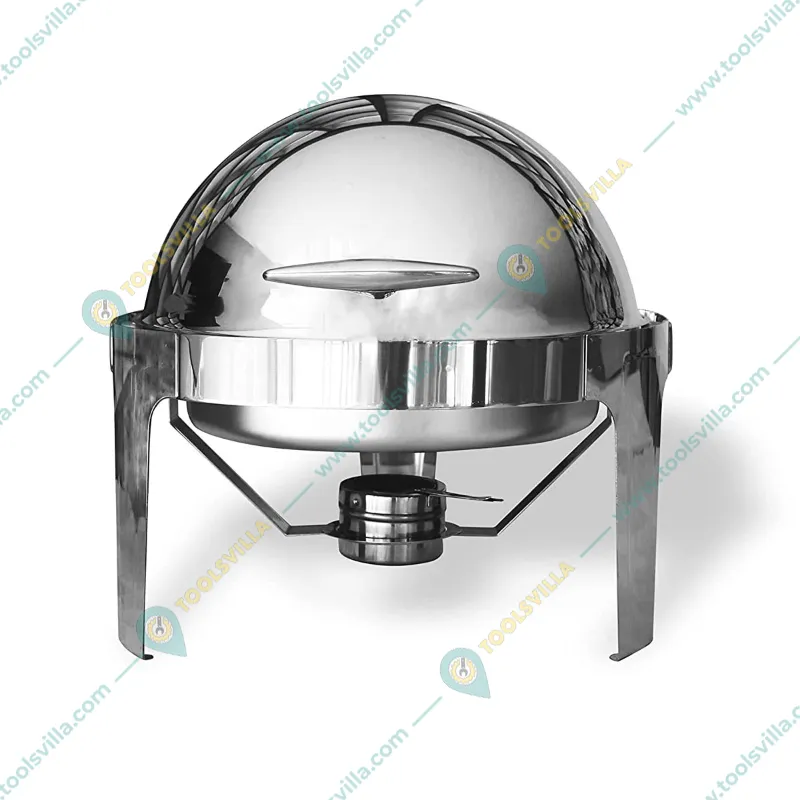 Premium Quality Round Food Warmer With Fuel Holders and Steel Lid, 6