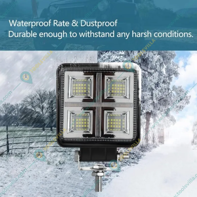 Gramstrong Pack of 2 Square 48 White LED 12V Mercury Fog Light for Car, Truck, Jeep, Motorcycle 