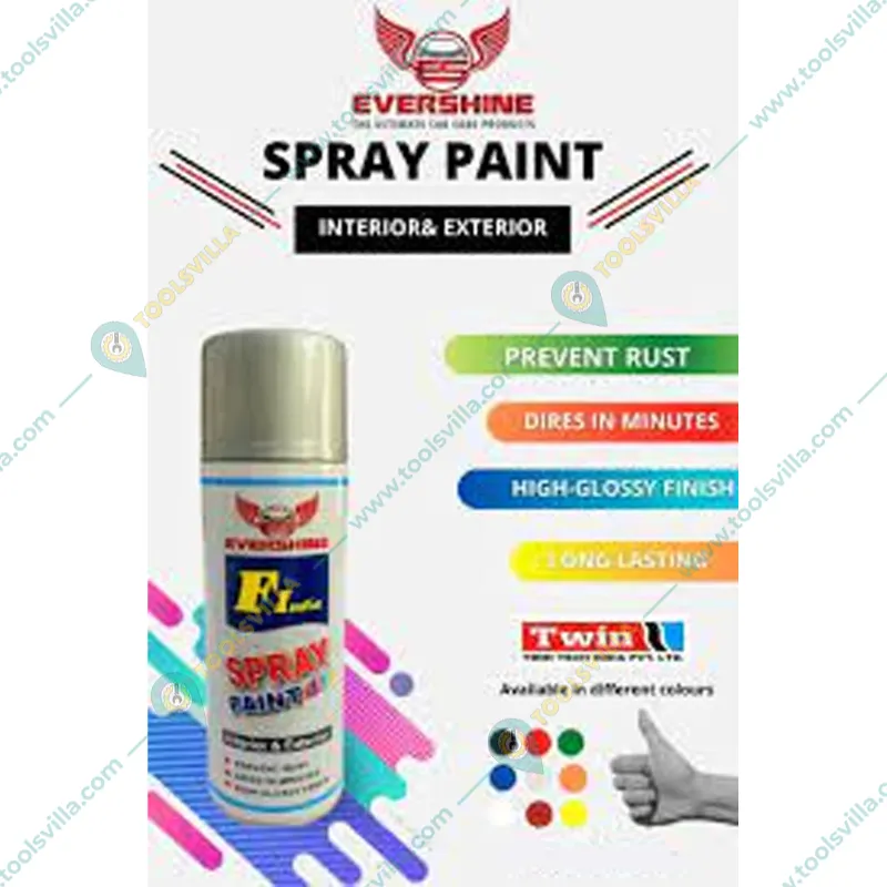 Evershine 500 ml Silver Spray Paint Uses On Metal Plastic And Wood