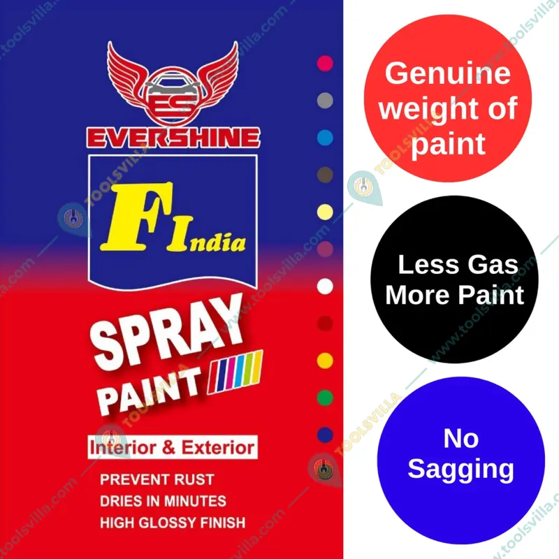 Evershine 500 ml Silver Spray Paint Uses On Metal Plastic And Wood