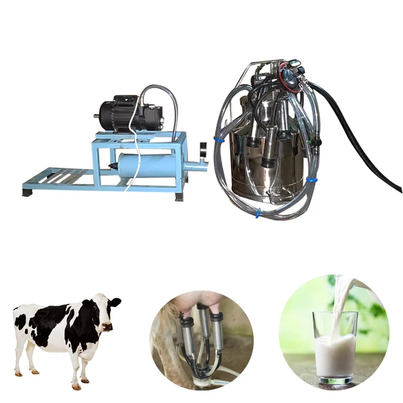 Heavy Duty Single Bucket Milking Machine 0.75 HP, 25 Litre SS Bucket