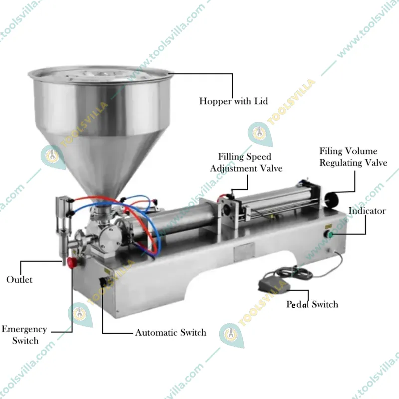 High Speed Single Head 10-100ml Paste Filling Machine for Cream Filling  with SS Body