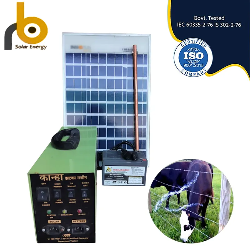 RB Solar 8 KV Solar Zatka Machine to Cover 15 Acre Area with Battery, Solar Panel and Earthing Rod