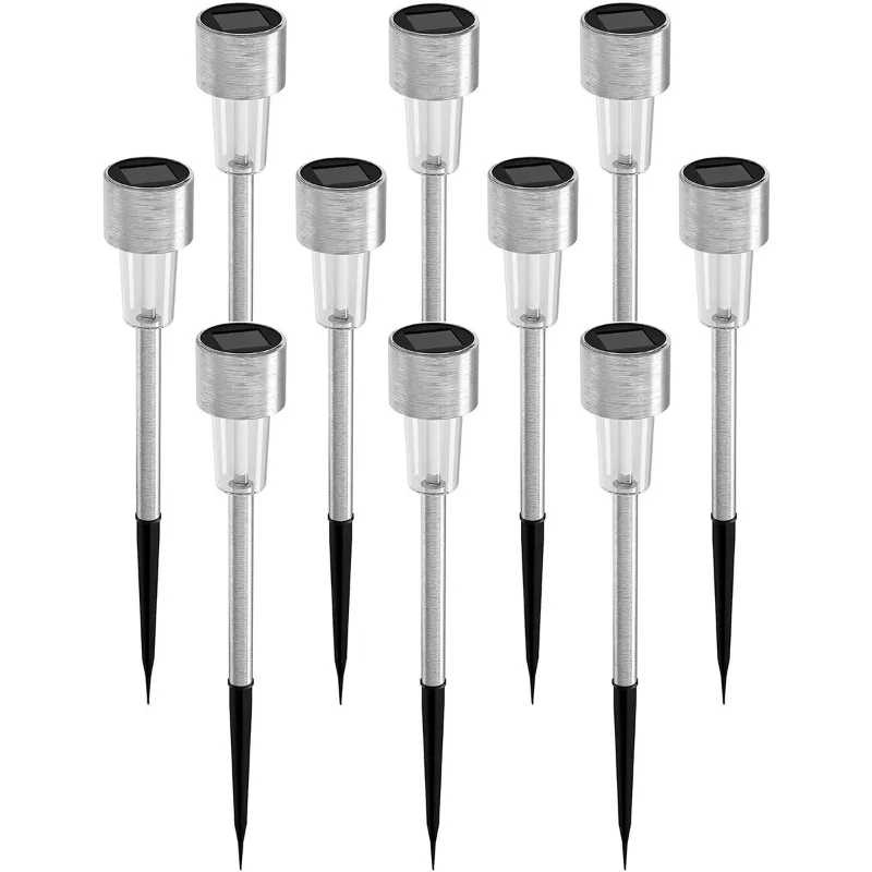 GIGAWATTS Solar Pathway Light Outdoor Landscape Lighting Decorative Driveway Spotlights for Pathways & Garden (Pack of 10)