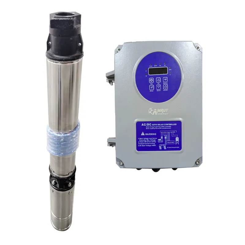 Amrut 1HP 30m 72V Oil Filled Solar Water Submersible Pump With Controller (1 Year Warranty)