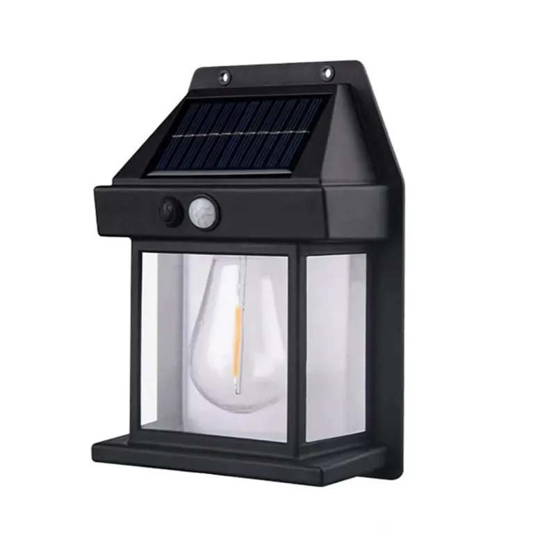 GIGAWATTS Solar Wall Lights Outdoor Motion Sensor Auto Chargeable Exterior for Front Porch Patio Garden (Warm Yellow)