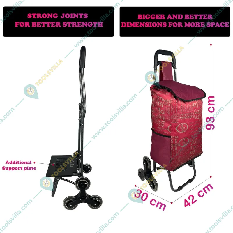 EverBest® 38 Liter Stair Climbing Collapsible Shopping Trolley Bag with Wheels (2 Year Warranty ) 