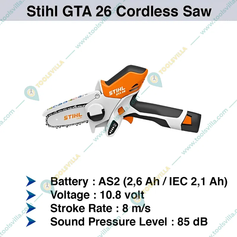 Stihl GTA 26 Cordless Saw With Battery And Charger 10.8 V, 4 inch (10.