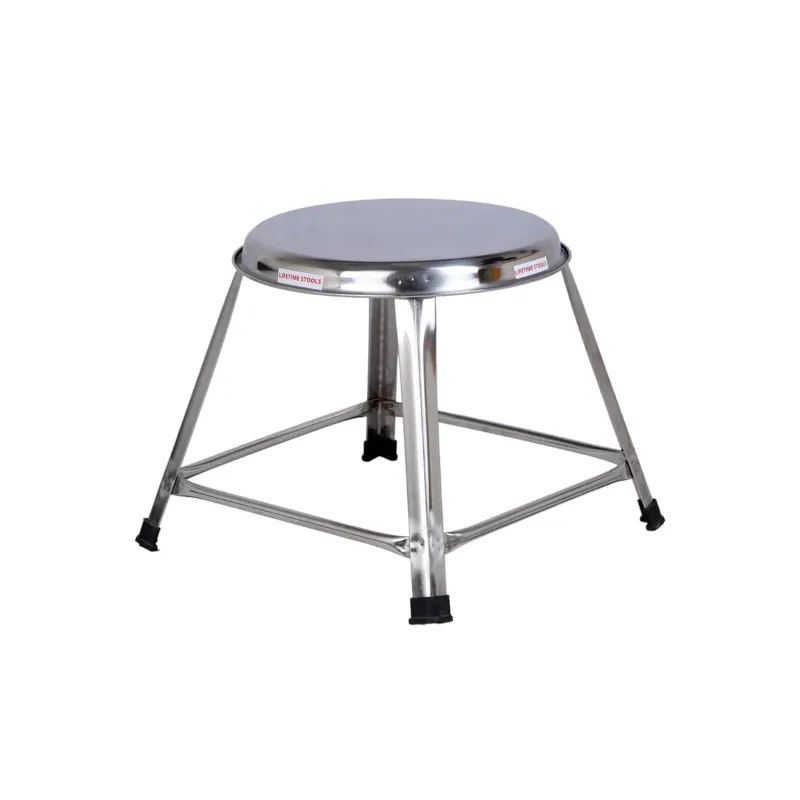 Lifetime 12 inch Round Shape Stainless Steel Stool For Home, Hospital, Hotel & Restaurants, Multipurpose Stool, Pack of 10