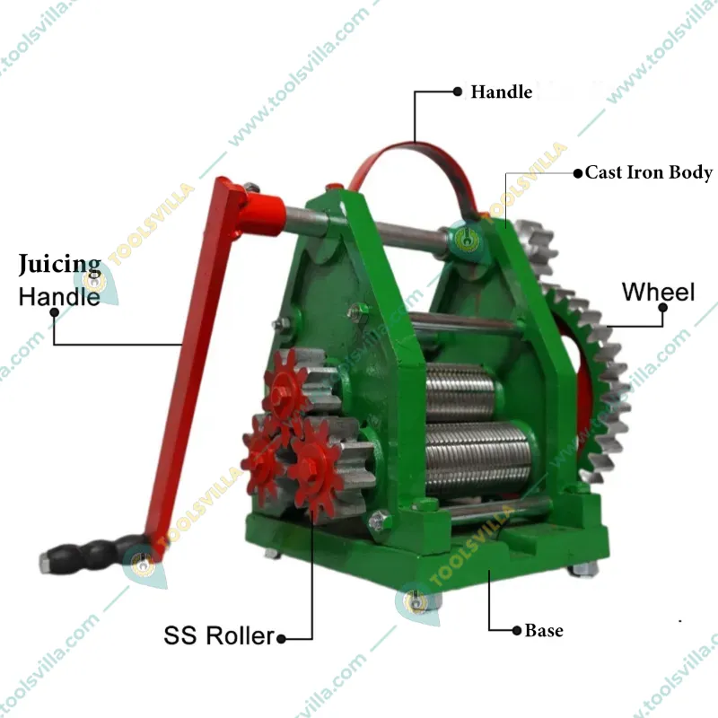 DHANLAXMI Manual Sugarcane Juice Machine With 3 SS Roller