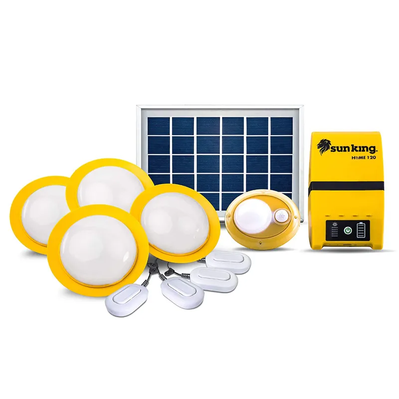 Sun King Home 120 Plus, 4 Solar Ceiling Lights With 1 Portable Motion Sensor Lamp