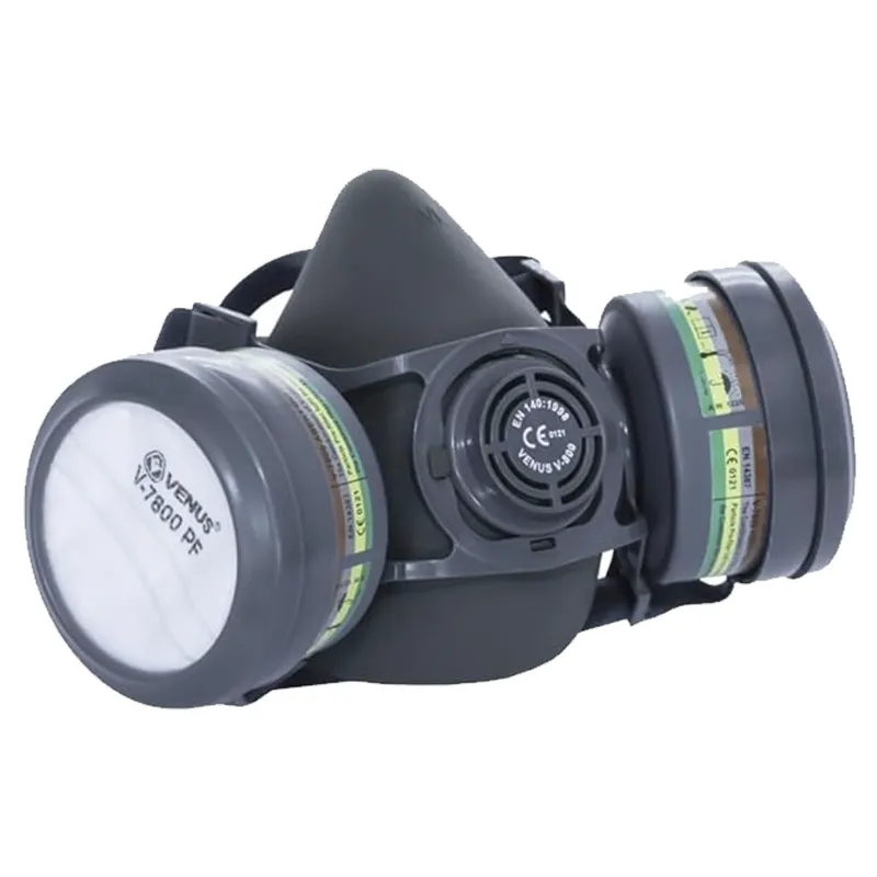 VENUS V-800 Half Face Reusable Respirator Mask with V-7800 ABEK1 P2R Multigas Filter Cartridge - CE Approved Protection