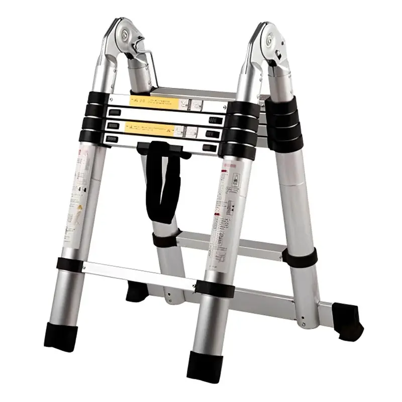 Bigapple 10 Steps (3.2 Meter/1.6Meter+1.6Meter) Double Side Aluminium Telescopic Ladder With 150 Kg Load Capacity, 1 Year Warranty