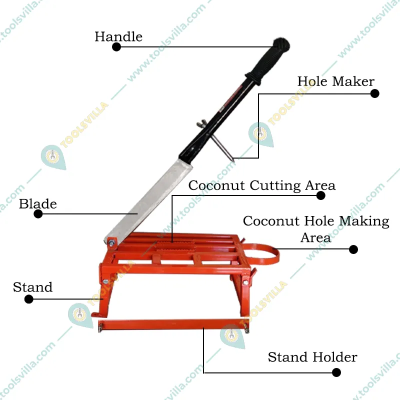 Table Top Manual Tender Coconut Cutting Machine with Foldable Stand