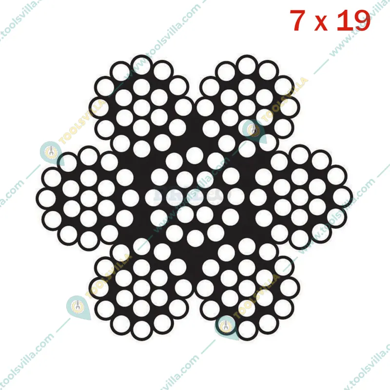 Heavy Duty Ungalvanized Wire rope 7x19 steel core (Size-5.8 mm,Chain Length-50 mtr)