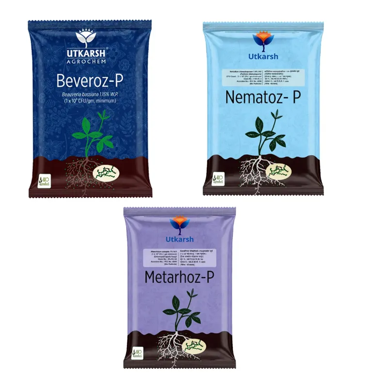 Utkarsh Grubs And Termites Control Combo Pack | Metarhoz-P(1Kg) + Beveroz-P(1Kg) + Nematoz-P(1Kg)