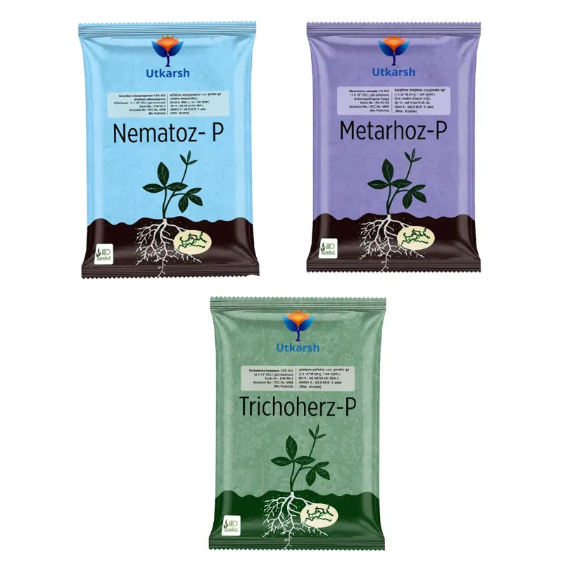 Utkarsh Nematodes Control Combo Pack | Nematoz-P(250g) + Metarhoz-P(1Kg) + Trichoherz-P(250g)
