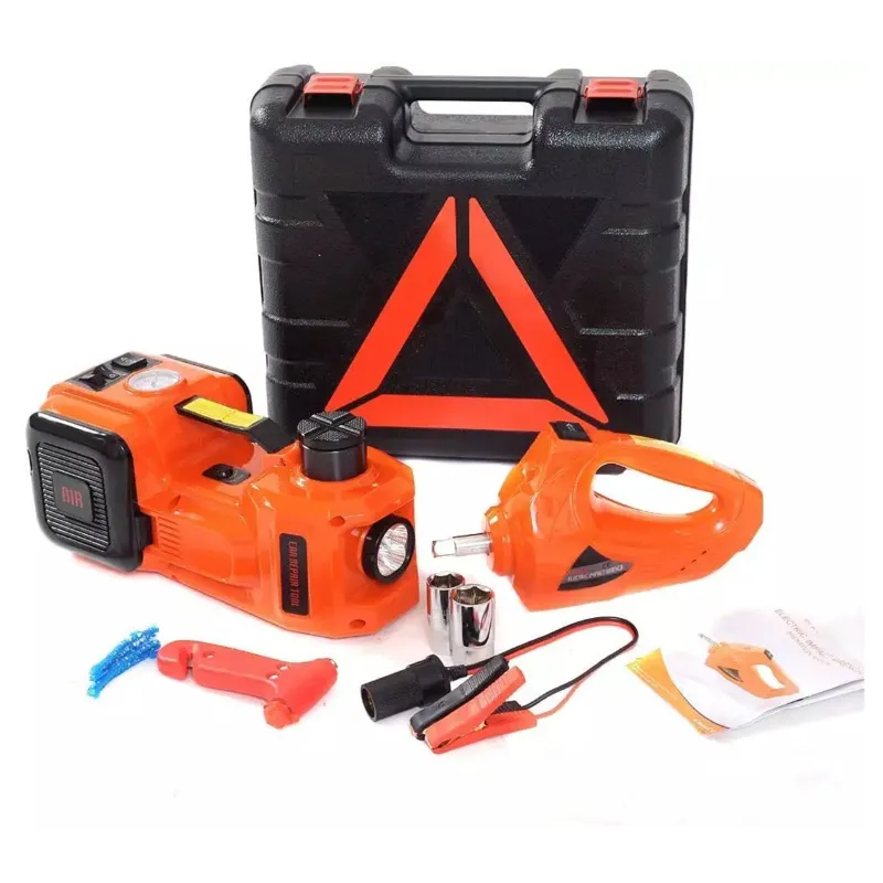VOLTZ 3 Ton Electric Car Jack(15.5-45CM)4-in-1 Repair Tool kit,Tire Inflator,LED Flashlight & Impact Wrench,TY155HJS-3