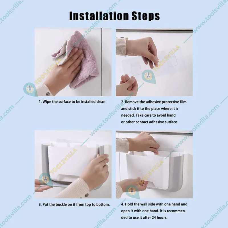 Premium Quality Horizontal Wall Mounted Upgrade Folding Trash Can 