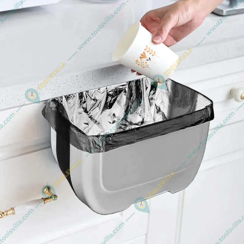 Premium Quality Horizontal Wall Mounted Upgrade Folding Trash Can 