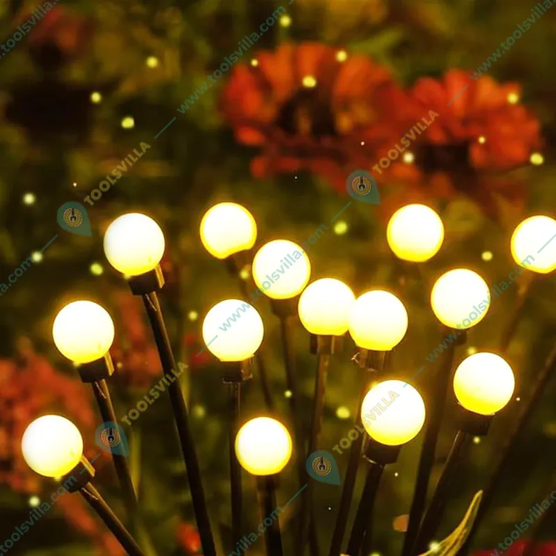 GIGAWATTS GW-301WW 8 LED Solar Firefly Plug-in Ground BIS Approved Decoration Light for Patio Lawn Backyards (Pack of 1)