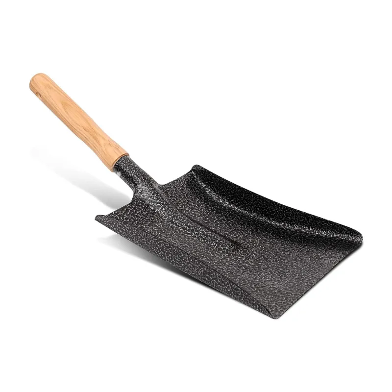 RedBuild 19.5 inch Premium Steel Dust Pan with Wooden Handle Cleaning Pan for Home, Office & Garden 