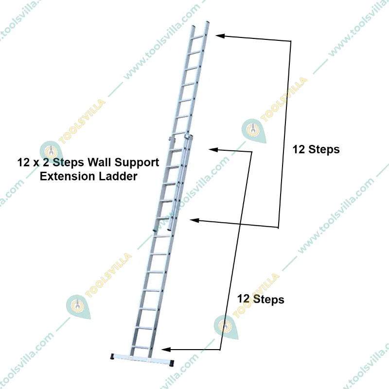 Youngman Aluminum Wall Support Extension Ladder (12X2 Steps)