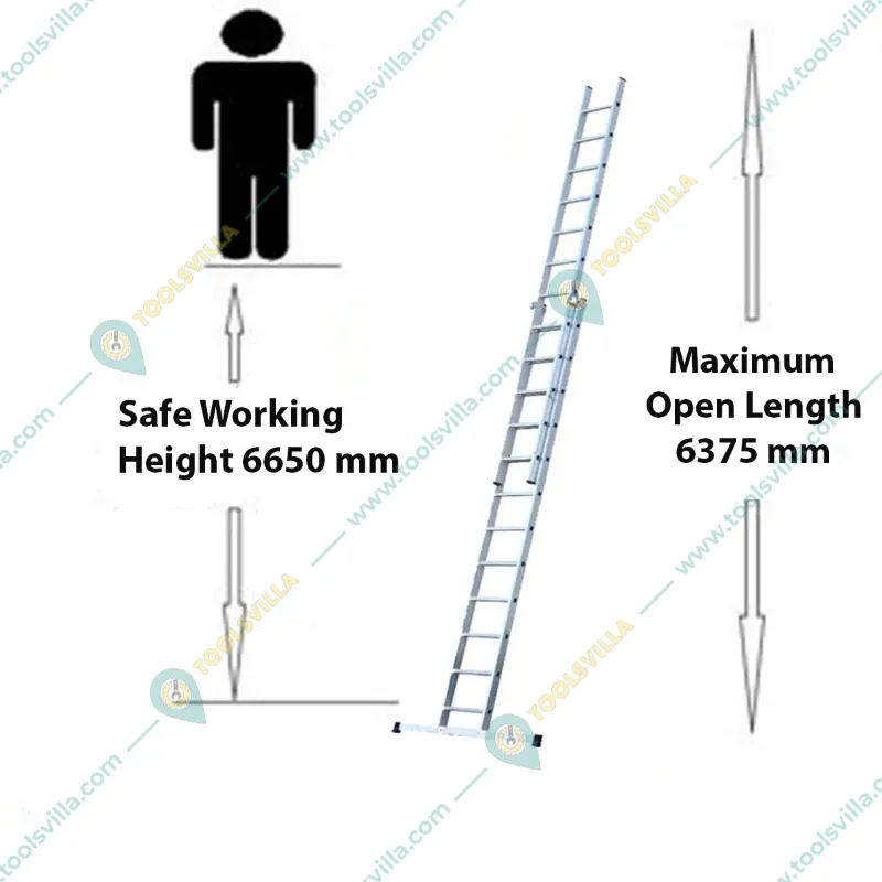 Youngman Aluminum Wall Support Extension Ladder (12X2 Steps)